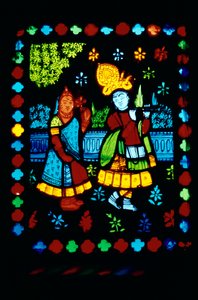 Radha Krishna sur vitrail