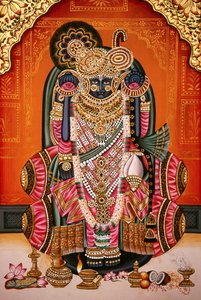 Shri Bankey Bihari, peinture miniature, Vrindavan, Mathura, Inde