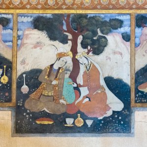 Fresque au palais de Chehel Sotoun, Esfahan, Iran
