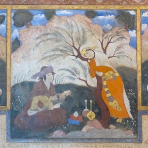 Fresque au palais de Chehel Sotoun, Ispahan, Iran - School Iranian