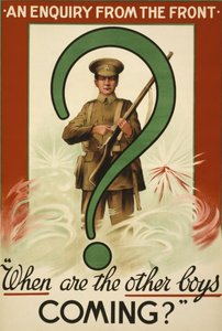 Affiche de recrutement de la Grande Guerre, émise en Irlande (lithographie couleur)