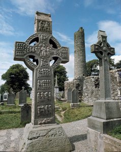 Vue de la croix de Muiredach, pierre sculptée, vers 521 - School Irish
