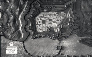 Carte en relief de la forteresse de Famagosta sur l