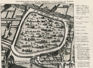 Ancien plan du Prato della Valle, plus grande place de Padoue, Italie