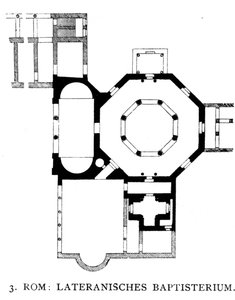 Plan du baptistère du Latran, Rome