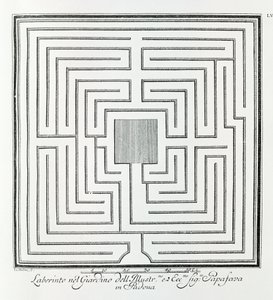 Labyrinthe du jardin de la Villa Papafava, Padoue, de "Villas, jardins et paysages à Venise" par A. Volkamer - School Italian
