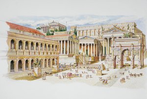 Forum romain (lithographie en couleur)