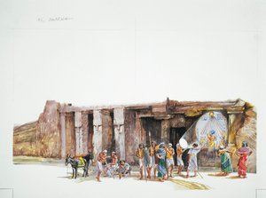 Tell el-Amarna - reconstruction du culte du dieu Aton, représenté comme le disque solaire