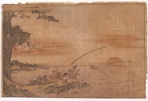 Paysage avec pêcheur