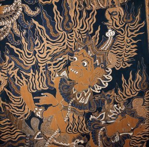 Batik javanais avec un monstre
