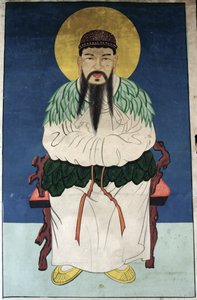 Le dieu homme Dangun (pigment naturel sur papier)
