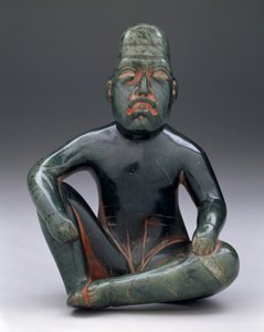 Figure assise avec genou levé, Olmèque des Hautes Terres, San Martin Texmelucan
