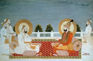 Art indien : « Représentation de Mohammed Shah (1702-1748) empereur indien et Nadir Shah (1688-1747), Shah d