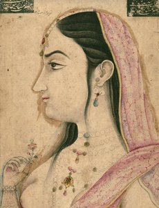 Lal Kunwar, favorite du 8e empereur moghol Jahandar Shah (mort en 1125 AH/AD 1713), miniature moghole
