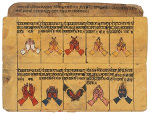 Un Manuscrit Thyasapu avec Illustrations Iconographiques de Mudras, Népal - School Nepalese