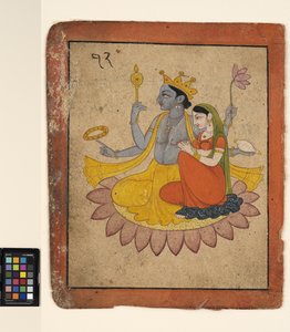 Vishnu avec Lakshmi sur un lotus, vers 1780