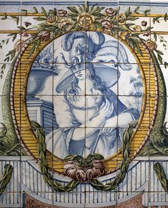 Panneau ornemental avec un portrait de femme - School Portuguese