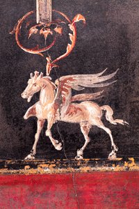 Décoration architecturale avec des chevaux ailés (pegasi), Herculanum