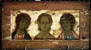 Christ Emmanuel entouré des archanges Michel et Gabriel - School Russian