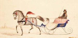 Traîneau tiré par des chevaux