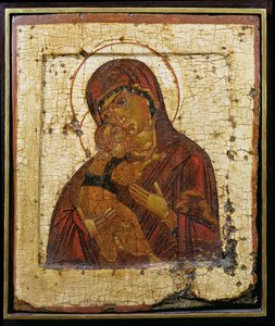 La Mère de Dieu de Vladimir, icône russe, École de Pskov, fin du 15ème siècle