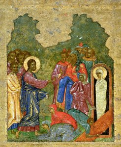 La Résurrection de Lazare, École de Novgorod - School Russian