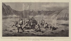 Les Russes en Asie centrale, troupes entourées et poursuivies