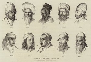 Types de peuples asiatiques (gravure) - School Russian