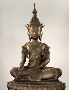 Bouddha grandeur nature en tenue royale - School Siamese