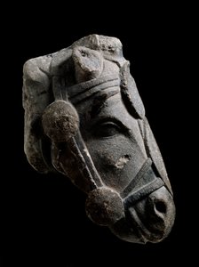 Tête de cheval, sculpture en pierre de Fuente la Higuera
