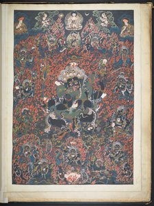 Un des 12 dessins représentant des divinités tibétaines par un artiste tibétain, probablement à Lhassa, c.1800