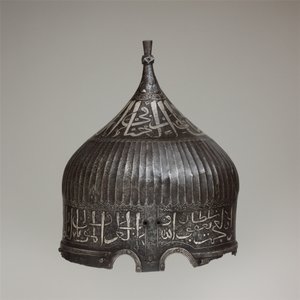 Casque turban, vers 1478-90 (acier, fer, argent)