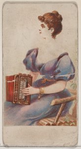 Accordéon, de la série Instruments de musique N82 pour les cigarettes Duke, 1888