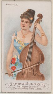Viole de basse, de la série Instruments de musique N82 pour les cigarettes de la marque Duke, 1888