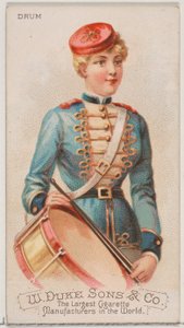 Tambour, de la série Instruments de musique N82 pour les cigarettes Duke, 1888