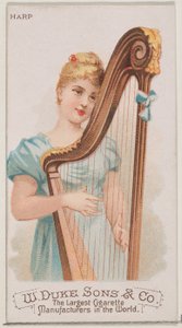 Harpe, de la série Instruments de musique N82 pour les cigarettes Duke, 1888