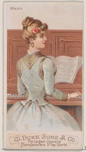 Piano, de la série Instruments de musique N82 pour les cigarettes de marque Duke, 1888 - Schumacher and Ettlinger