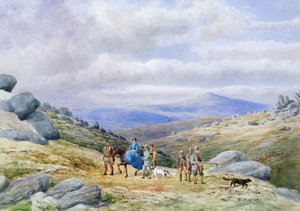 Partie de chasse dans les Highlands, 1868 - Scottish School