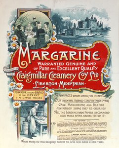 Publicité pour la margarine produite par la Craigmillar Creamery