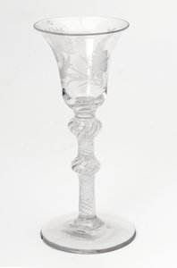 Verre à boire Jacobite gravé, vers 1760