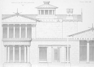 Vue extérieure de Holmwood, Glasgow (gravure)