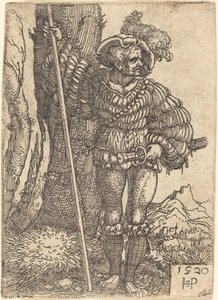 Soldat à pied debout près d