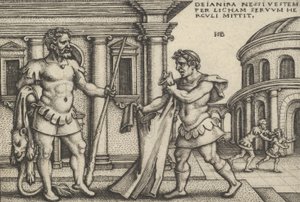 Lichas apportant le vêtement de Nessus à Hercule, des Travaux d