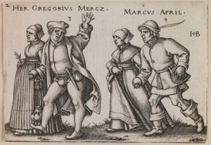 « Mars et Avril » de la série « La Fête des Paysans ou Les Douze Mois » - Sebald Beham