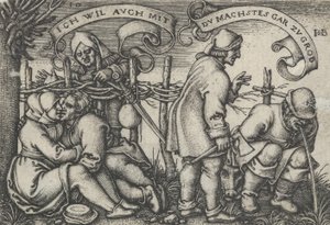Paysans derrière la haie, de La fête des paysans ou les Douze Mois - Sebald Beham