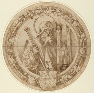 Saint Sebald portant le modèle de son église à Nuremberg