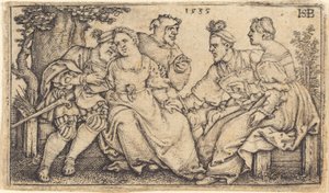 Deux couples amoureux avec clown