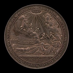 Mort de Gustave II Adolphe, 1594-1632, Roi de Suède 1611 [avers], 1634