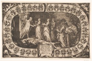 Les cinq vierges sages. Feuille commémorative à l