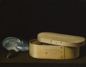 Nature morte avec coquillages et une boîte en bois, fin des années 1620